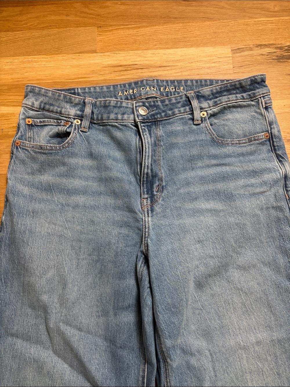 American Eagle Outfitters Medium Blue Wide-Leg Flare Jeans 10R - Picture 4 of 15